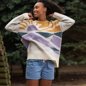 Sunset Horizon Marshmellow Recycled Women's Oversized Sweater